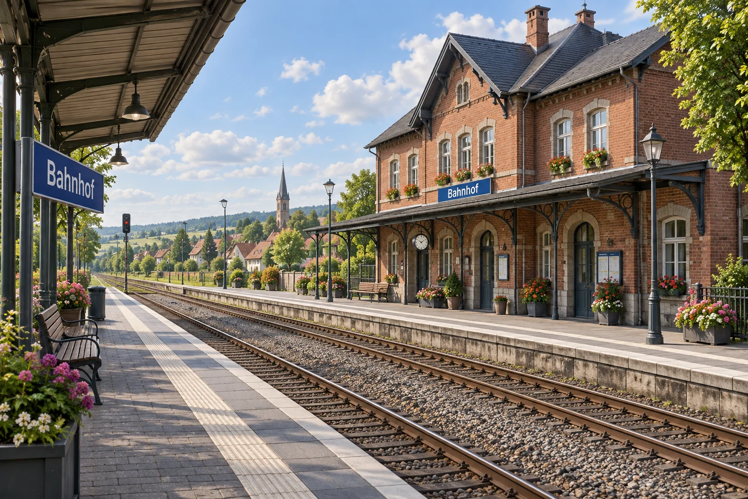 Mitteleuropäischer Kleinstadtbahnhof