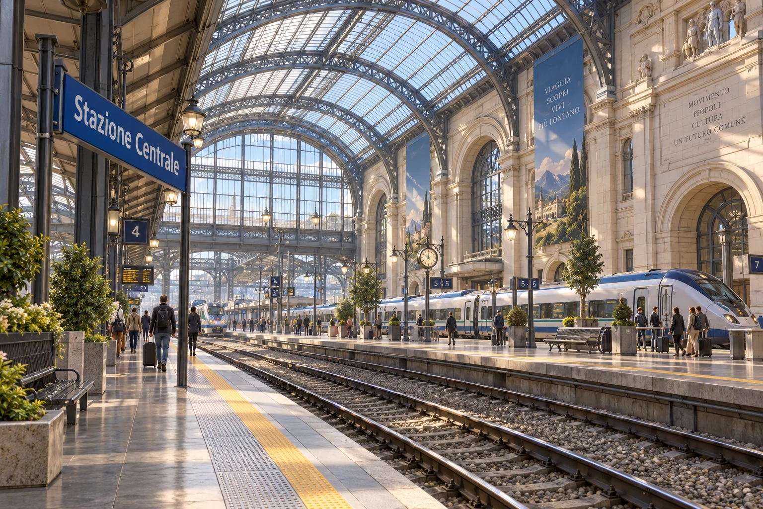 Italienische Bahnhofshalle