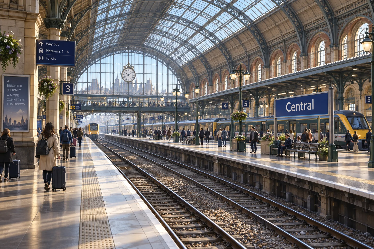 Britische Bahnhofshalle