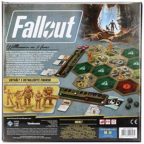 Fantasy Flight Games FFGD0161 Fallout: Das Brettspiel, Merhfarbig, Bunt ...