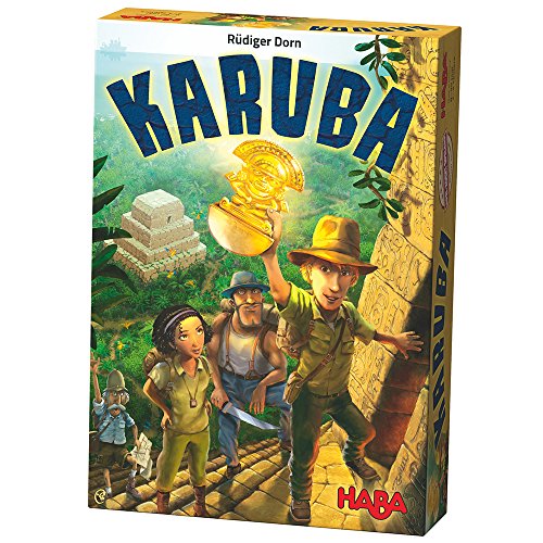 Haba 300932 – Karuba, Strategie- und Brettspiel für die ganze Familie, ein fesselndes Legeabenteuer für 2-4 Schatzjäger ab 8 Jahren