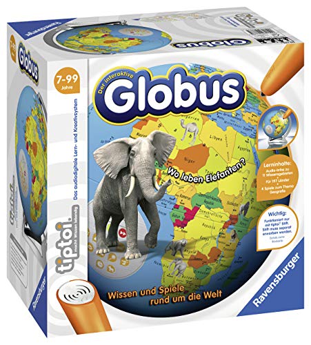 Ravensburger tiptoi 00787 – Der interaktive Globus – Lern-Globus für Kinder ab 7 Jahren
