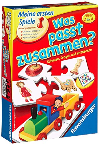 Ravensburger 21402 – Was passt zusammen? – Puzzelspiel für Kinder, Bildpaare zuordnen für 1-4 Spieler ab 2 Jahren